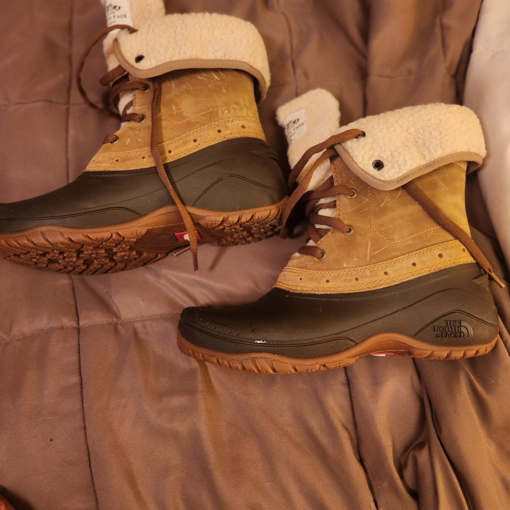 The North Face Brown and Black Winter Boots